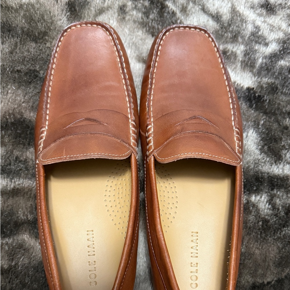 Cole Haan Men's Leather Penny Loafers in Chestnut Brown
